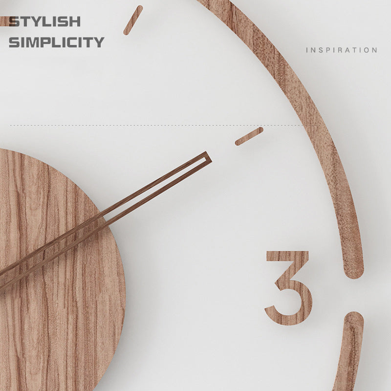 Solid Wood Creative 13.7 inch Silent Quartz Wall Clock